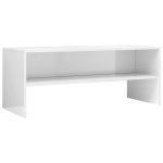 Vidaxl meuble tv blanc brillant 100 x 40 x 40 cm agglomr
