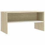 Vidaxl meuble tv blanc et ch�ne sonoma 80 x 40 x 40 cm agglom�r�