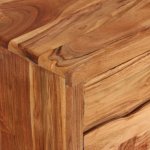 Vidaxl meuble tv bois d'acacia avec portes sculptes 117 x 30 x 40 cm