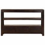 Vidaxl meuble tv bois d'acacia solide 90 x 30 x 55 cm marron fonc