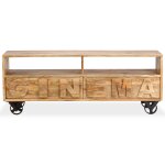 Vidaxl meuble tv bois de manguier massif 120 x 30 x 48 cm