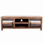 Vidaxl meuble tv bois massif d'acacia 120 x 35 x 40 cm