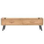 Vidaxl meuble tv bois de sapin massif 120 x 33 x 35 cm