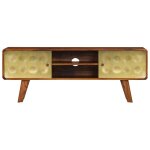 Vidaxl meuble tv bois de sesham massif 120 x 30 x 45 cm