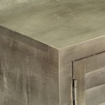 Vidaxl meuble tv bois solide de manguier gris avec laiton 110x30x48 cm Vidaxl meuble tv bois solide de manguier gris avec laiton 110x30x48 cm
