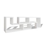 Vidaxl meuble tv double en forme de l blanc