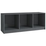 Vidaxl meuble tv gris 104x33x41 cm bois de pin massif