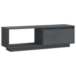 Vidaxl meuble tv gris 110x30x33, 5 cm bois de pin massif
