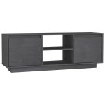 Vidaxl meuble tv gris 110x30x40 cm bois de pin massif