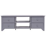 Vidaxl meuble tv gris 115x30x40 cm bois de paulownia