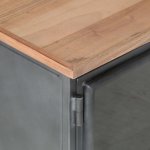 Vidaxl meuble tv gris 120x30x40 cm bois d'acacia massif et acier