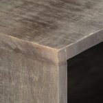 Vidaxl meuble tv gris 130x30x46 cm bois massif de manguier brut