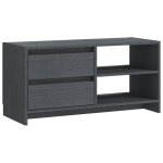 Vidaxl meuble tv gris 80x31x39 cm bois de pin massif