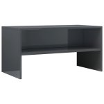 Vidaxl meuble tv gris brillant 80 x 40 x 40 cm agglomr