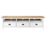 Vidaxl meuble tv hill range blanc 158x40x47 cm bois de pin solide Vidaxl meuble tv hill range blanc 158x40x47 cm bois de pin solide
