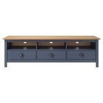 Vidaxl meuble tv hill range gris 158x40x47 cm bois de pin solide