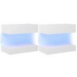 Vidaxl meubles tv avec lumi�res led 2 pcs blanc 60x35 cm