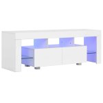 Vidaxl meuble tv avec lumire led blanc brillant 130 x 35 x 45 cm