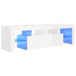 Vidaxl meuble tv avec lumi�res led blanc brillant 140x35x40 cm