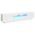 Vidaxl meuble tv avec lumires led blanc brillant 180x35x40 cm