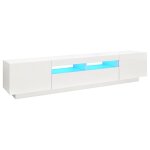 Vidaxl meuble tv avec lumires led blanc brillant 200x35x40 cm