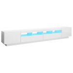 Vidaxl meuble tv avec lumires led blanc brillant 260x35x40 cm