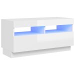 Vidaxl meuble tv avec lumi�res led blanc brillant 80x35x40 cm