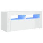 Vidaxl meuble tv avec lumi�res led blanc brillant 90x35x40 cm
