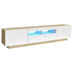 Vidaxl meuble tv avec lumires led blanc et chne sonoma 180x35x40 cm