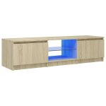Vidaxl meuble tv avec lumières led chêne sonoma 140x40x35, 5 cm Vidaxl meuble tv avec lumières led chêne sonoma 140x40x35, 5 cm