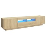 Vidaxl meuble tv avec lumières led chêne sonoma 180x35x40 cm Vidaxl meuble tv avec lumières led chêne sonoma 180x35x40 cm