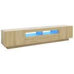 Vidaxl meuble tv avec lumières led chêne sonoma 200x35x40 cm Vidaxl meuble tv avec lumières led chêne sonoma 200x35x40 cm