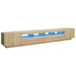 Vidaxl meuble tv avec lumi�res led ch�ne sonoma 260x35x40 cm