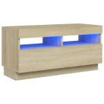 Vidaxl meuble tv avec lumi�res led ch�ne sonoma 80x35x40 cm
