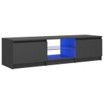 Vidaxl meuble tv avec lumières led gris 140x40x35, 5 cm Vidaxl meuble tv avec lumières led gris 140x40x35, 5 cm