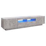 Vidaxl meuble tv avec lumières led gris béton 180x35x40 cm Vidaxl meuble tv avec lumières led gris béton 180x35x40 cm