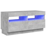 Vidaxl meuble tv avec lumi�res led gris b�ton 80x35x40 cm
