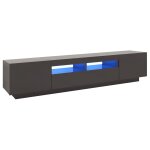 Vidaxl meuble tv avec lumires led gris brillant 200x35x40 cm