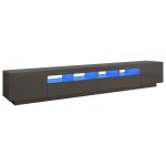 Vidaxl meuble tv avec lumires led gris brillant 260x35x40 cm