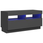 Vidaxl meuble tv avec lumi�res led gris brillant 80x35x40 cm