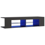 Vidaxl meuble tv avec lumi�res led gris clair 135x39x30 cm