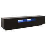 Vidaxl meuble tv avec lumières led noir 180x35x40 cm Vidaxl meuble tv avec lumières led noir 180x35x40 cm