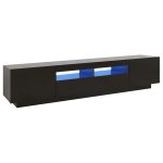 Vidaxl meuble tv avec lumières led noir 200x35x40 cm Vidaxl meuble tv avec lumières led noir 200x35x40 cm