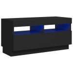 Vidaxl meuble tv avec lumi�res led noir 80x35x40 cm