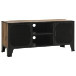 Vidaxl meuble tv marron rustique 105x36x47 cm mtal et mdf