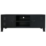 Vidaxl meuble tv mtal style industriel 120 x 35 x 48 cm noir