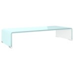 Vidaxl meuble tv / de moniteur 60 x 25 x 11 cm verre blanc