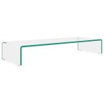 Vidaxl meuble tv / pour moniteur 80 x 30 x 13 cm verre transparent