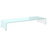 Vidaxl meuble tv / pour moniteur 90 x 30 x 13 cm verre blanc