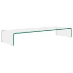 Vidaxl meuble tv / pour moniteur 90 x 30 x 13 cm verre transparent